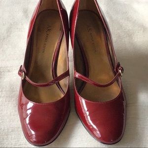 Anne Klein, 8.5, red, patent leather